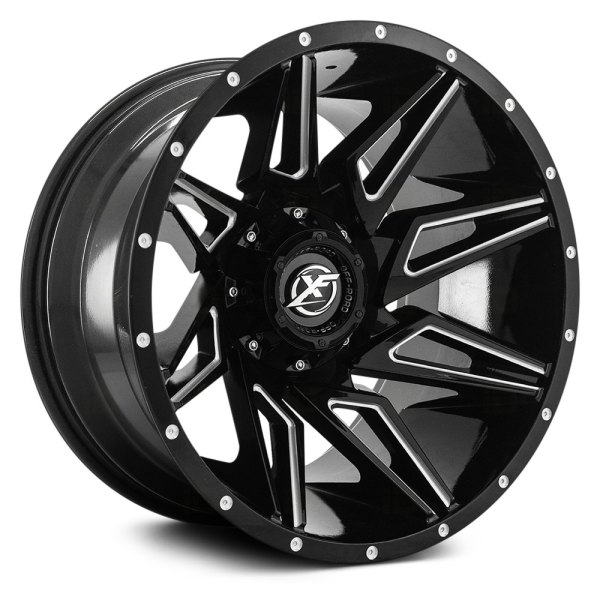 XF OFF-ROAD® - XF-218 Gloss Black with Milled Accent and Dots