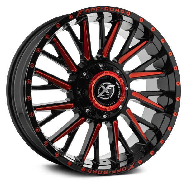 XF OFF-ROAD® - XF-226 Gloss Black with Red Milled Accent and Red Dots