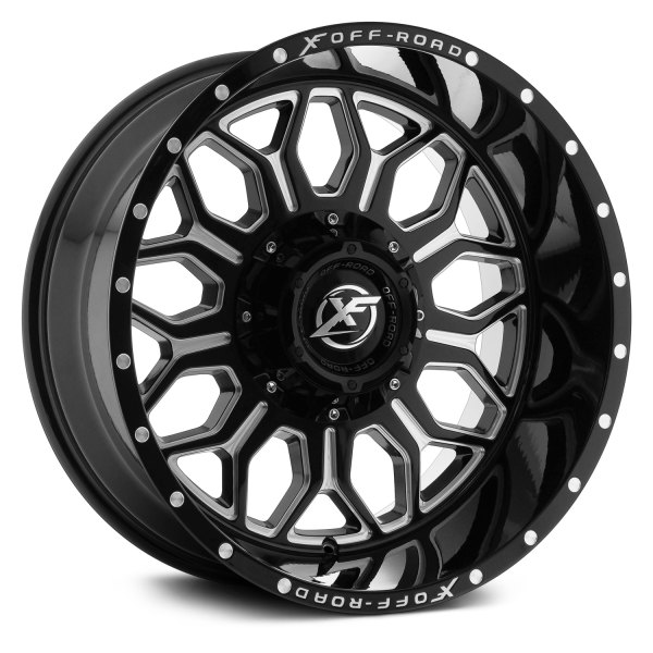 XF OFF-ROAD® - XF-227 Gloss Black with Milled Accents and Dots