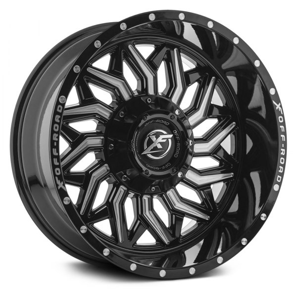 XF OFF-ROAD® - XF-228 Gloss Black with Milled Accents and Dots