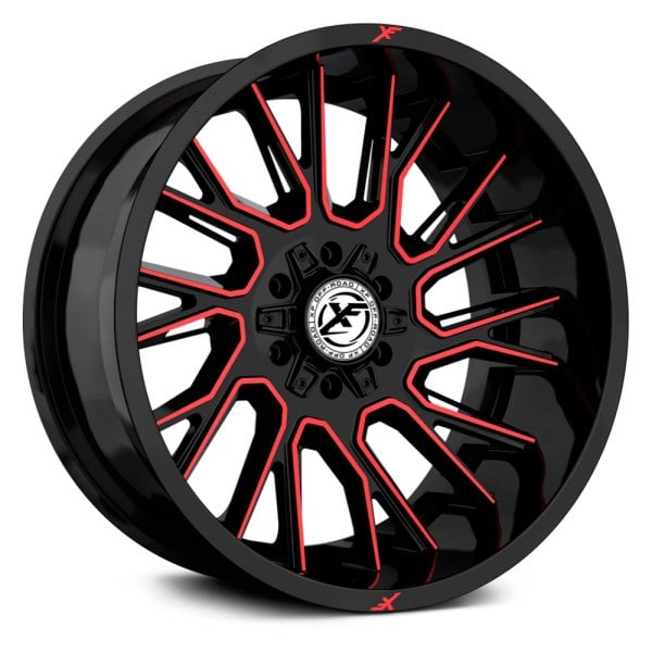 XF OFF-ROAD® XF-230 Wheels - Gloss Black with Red Milled Accents Rims ...