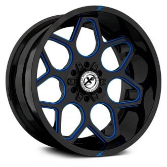 XF OFF-ROAD® - XF-233 Gloss Black with Blue Milled Accents