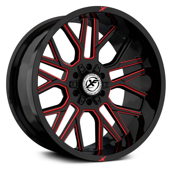 XF OFF-ROAD® - XF-235 Gloss Black with Red Milled Accents