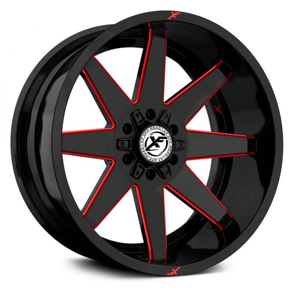XF OFF-ROAD® - XF-236 Gloss Black with Red Milled Accents