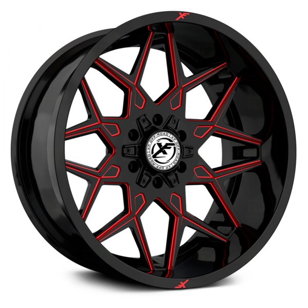 XF OFF-ROAD® - XF-238 Gloss Black with Red Milled Accents