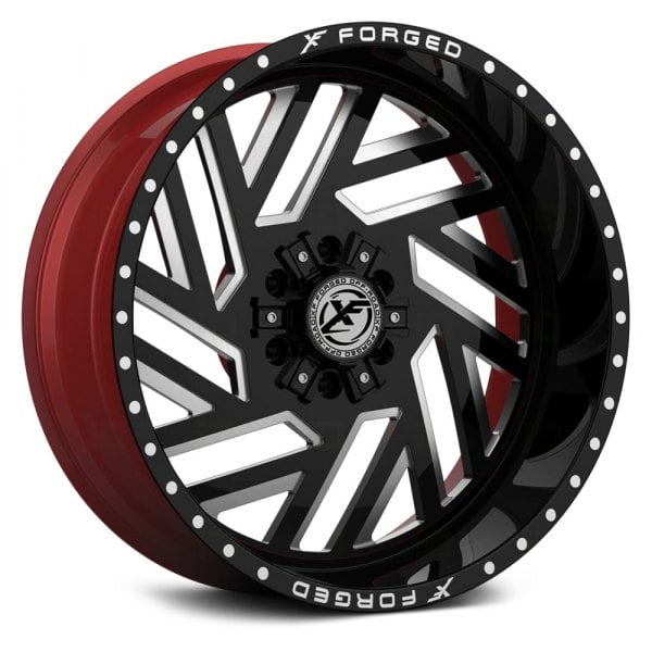 XF OFF-ROAD® XFX-304 Wheels - Gloss Black with Milled Accents and Red ...