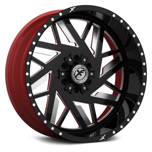 XF OFF-ROAD® - XFX-306 Gloss Black with Milled Accents and Red Inner