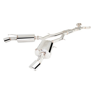 XFORCE Exhaust® - 304 SS Cat-Back Exhaust System with Split Rear Exit