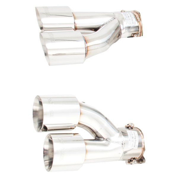 XFORCE Exhaust® - Stainless Steel Round Angle Cut Quad Polished Exhaust Tips