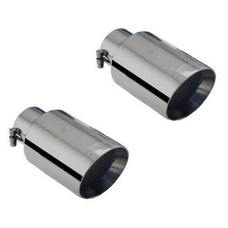 XFORCE Exhaust® - Stainless Steel Round Clamp-On Black Exhaust Tips