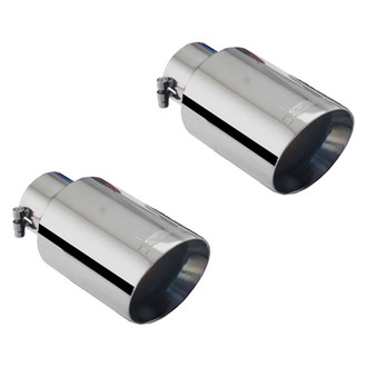 XFORCE Exhaust® - Stainless Steel Angle Cut Clamp-On Black Exhaust Tip