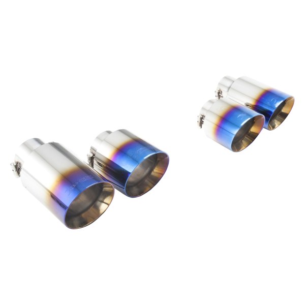 XFORCE Exhaust® - Stainless Steel Round Angle Cut Quad Blue Exhaust Tips