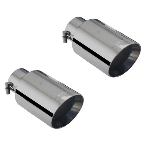 XFORCE Exhaust® - Stainless Steel Round Angle Cut Dual Black Exhaust Tips