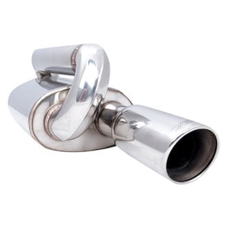 XFORCE Exhaust® - Stainless Steel Oval Twin Loop Exhaust Muffler with Driver Side Inlet (2.25" Offset ID, 3.5" Offset OD, 14" Length)