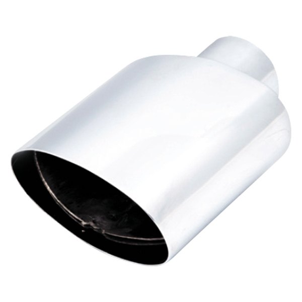 XFORCE Exhaust® - Driver or Passenger Side Stainless Steel Oval Angle Cut Single Polished Exhaust Tip