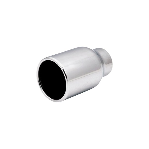 XFORCE Exhaust® - Stainless Steel Round Rolled Edge Straight Cut Single Polished Exhaust Tip