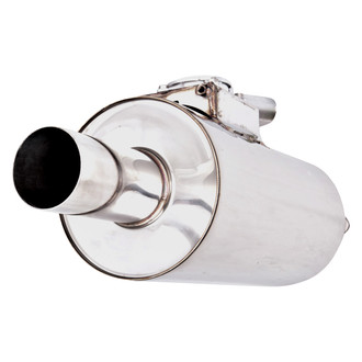 XFORCE Exhaust® - Varex™ Stainless Steel Round Exhaust Muffler (2.5" Center ID, 2.5" Center OD, 15" Length)