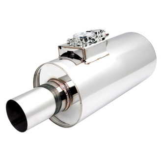 XFORCE Exhaust® - Varex™ Stainless Steel Round Exhaust Muffler (3.5" Center ID, 3.5" Center OD, 15" Length)