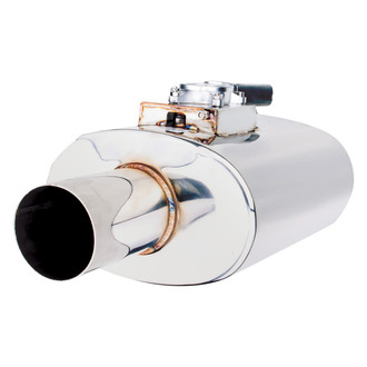 XFORCE Exhaust® - Varex™ Stainless Steel Oval Exhaust Muffler (4" Center ID, 4" Center OD, 16" Length)