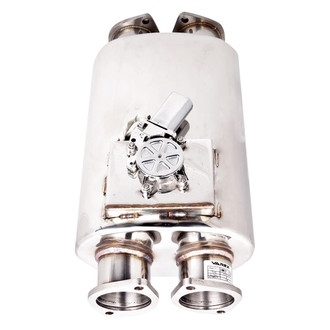 XFORCE Exhaust® - Varex™ Stainless Steel Oval Exhaust Muffler (3" Dual ID, 3" Dual OD, 16" Length)