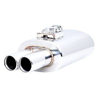 XFORCE Exhaust® - Varex™ Stainless Steel Oval Exhaust Muffler (3" Center ID, 3" Dual OD, 15" Length)