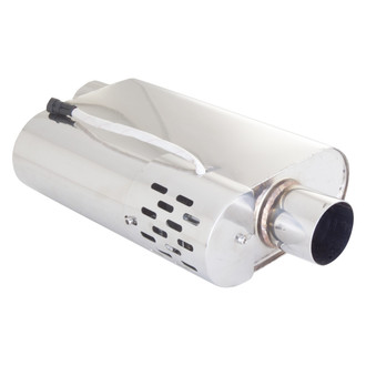 XFORCE Exhaust® - Varex™ Stainless Steel Oval Exhaust Muffler with Hidden Motor (3" Offset ID, 3" Center OD, 14" Length)