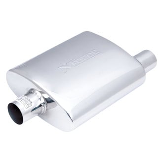 XFORCE Exhaust® - Stainless Steel Oval Exhaust Resonator (2.5" Center ID, 2.5" Offset OD, 12" Length)