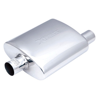 XFORCE Exhaust® - Stainless Steel Oval Exhaust Resonator (2.5" Center ID, 2.5" Offset OD, 12" Length)