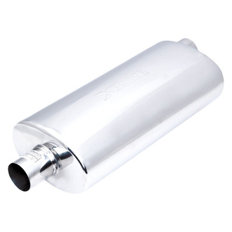 XFORCE Exhaust® - Stainless Steel Oval Exhaust Resonator (2.5" Center ID, 2.5" Offset OD, 18" Length)