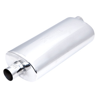 XFORCE Exhaust® - Stainless Steel Oval Exhaust Resonator (3" Center ID, 3" Offset OD, 18" Length)