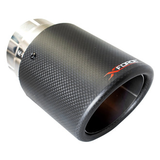 XFORCE Exhaust® - Stainless Steel Angle Cut Carbon Fiber Exhaust Tips