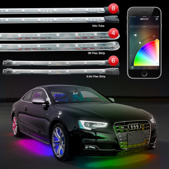 XKGlow KS-Car-Pro Underglow Interior LED Accent Light Kits Xkchrome Smartphone App Interior Underbody Wheel Kit - View #3
