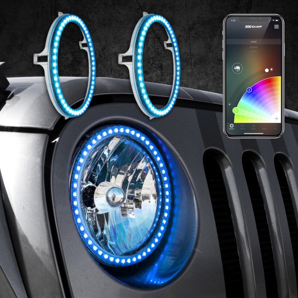 XKGlow® - 7" XKchrome App Controlled Multicolor Halo Kit for Headlights