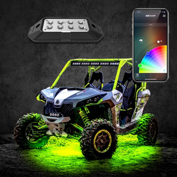  XKGlow® - XKchrome Multicolor LED Rock Light Kit With Dual Mode Dash Mount Controller