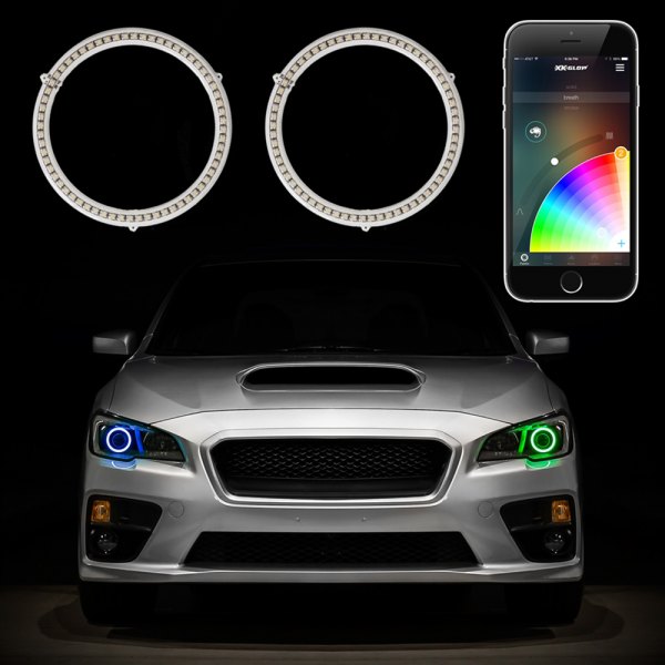 XKGlow® - 3.94" XKchrome App Controlled Multicolor Switchback Halo Kit for Headlights