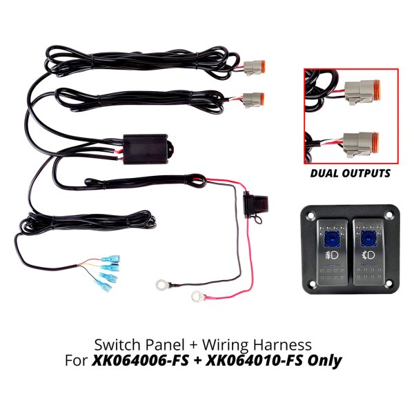  XKGlow® - 2-Button Switch Panel With 2 Output Wire