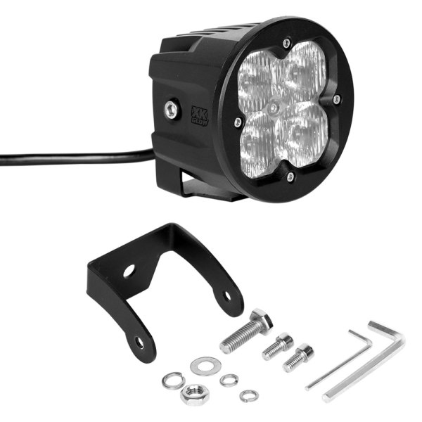 XKGlow® - XKChrome C3 Series 3" 20W Cube Driving Beam LED Light, with Round Front Plate, Full Set
