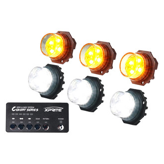 Xprite® - Covert Series White/Amber Hardwire LED Hideaway Strobe Lights