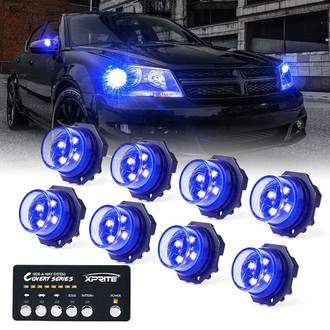 Xprite® - Covert Series Blue Hardwire LED Hideaway Strobe Lights