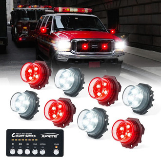 Xprite® - Covert Series White/Red Hardwire LED Hideaway Strobe Lights