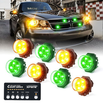 Xprite® - Covert Series Amber/Green Hardwire LED Hideaway Strobe Lights