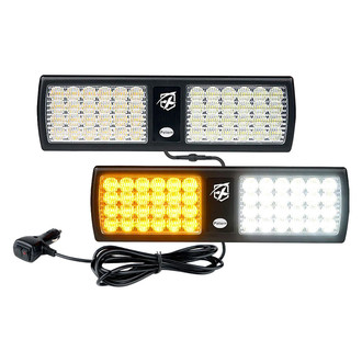 Xprite® - Agent Series 11.8" 48-LED White/Amber Surface Mount Visor Light