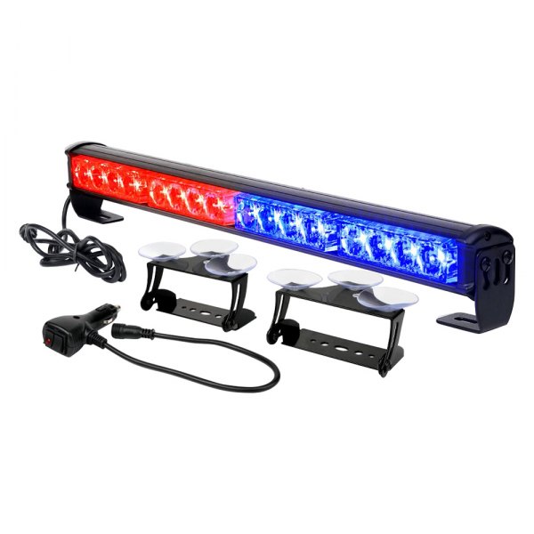 Xprite® - G2 18" 16-LED Red/Blue Suction Cup Mount Traffic Advisor Light Bar