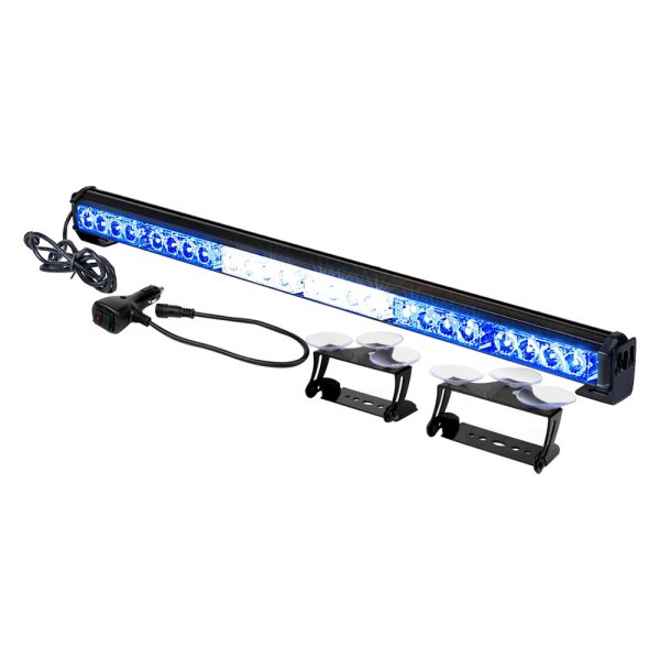 Xprite® - G2 27" 24-LED White/Blue Suction Cup Mount Traffic Advisor Light Bar