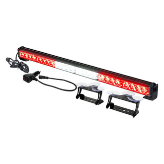 Xprite® - G2 27" 24-LED White/Red Suction Cup Mount Traffic Advisor Light Bar