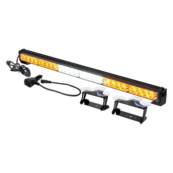 Xprite® - G2 27" 24-LED White/Amber Suction Cup Mount Traffic Advisor Light Bar