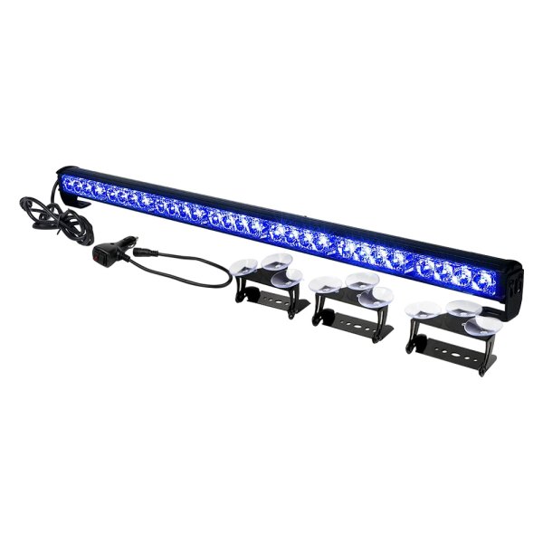 Xprite® - G2 31.5" 28-LED Blue Suction Cup Mount Traffic Advisor Light Bar