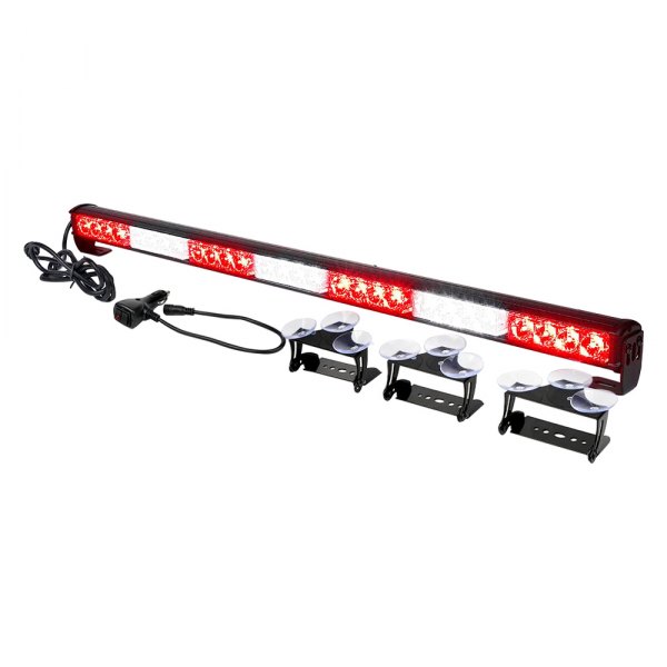 Xprite® - G2 31.5" 28-LED White/Red Suction Cup Mount Traffic Advisor Light Bar