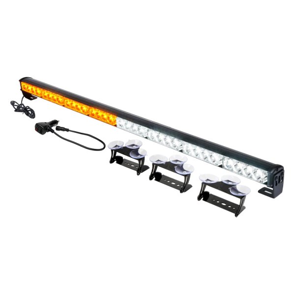 Xprite® - G2 35.5" 32-LED White/Amber Suction Cup Mount Traffic Advisor Light Bar