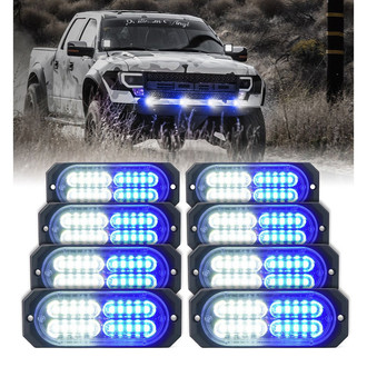 Xprite® - Squad Series 20-LED White/Blue Bolt-on Strobe Light